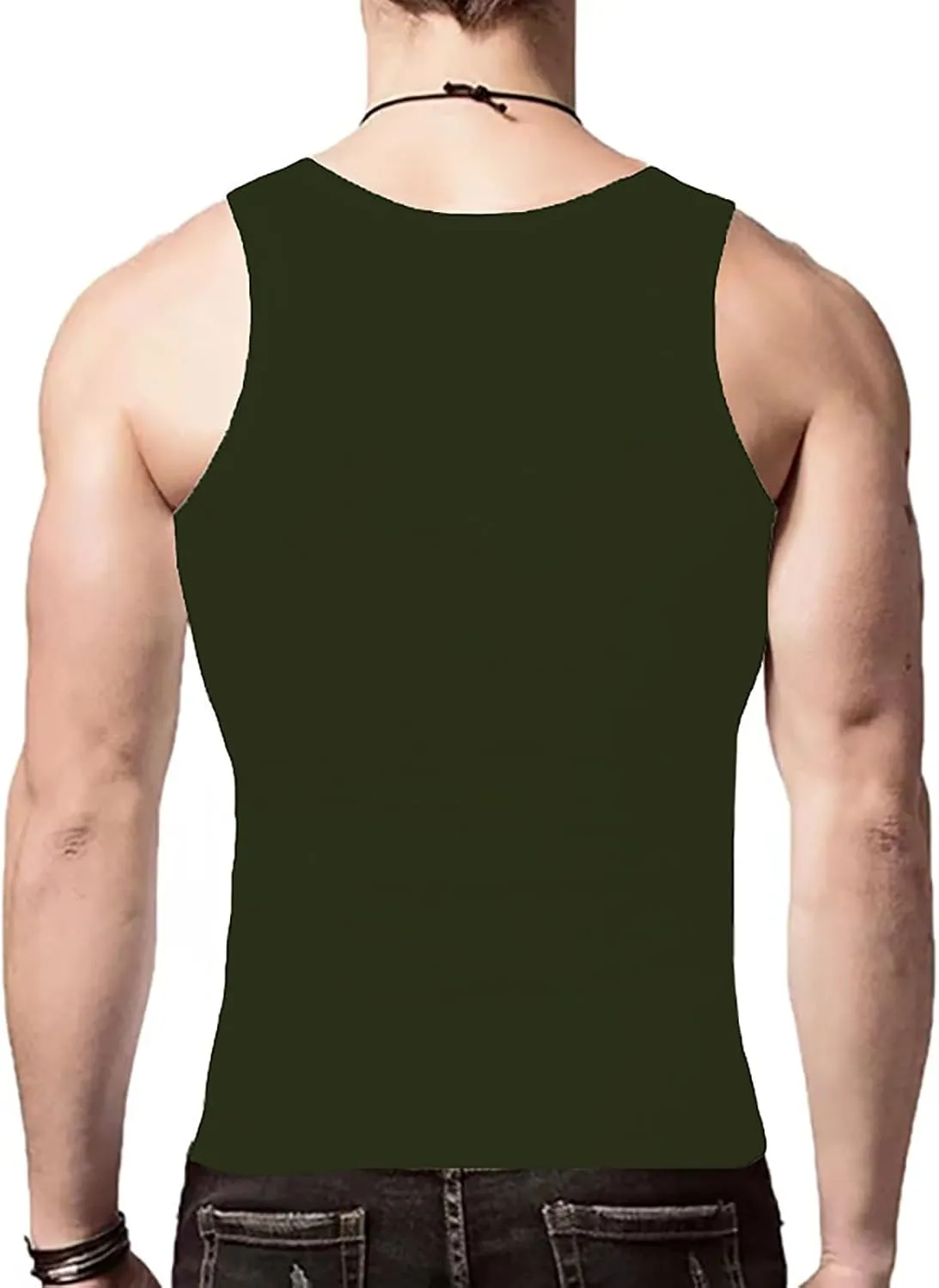 2 Pcs Men's Gym Workout Tank Tops Pack Dry Fit Sleeveless U Neck Gym Shirts Muscle Bodybuilding T Shirts Runing Tank Tops