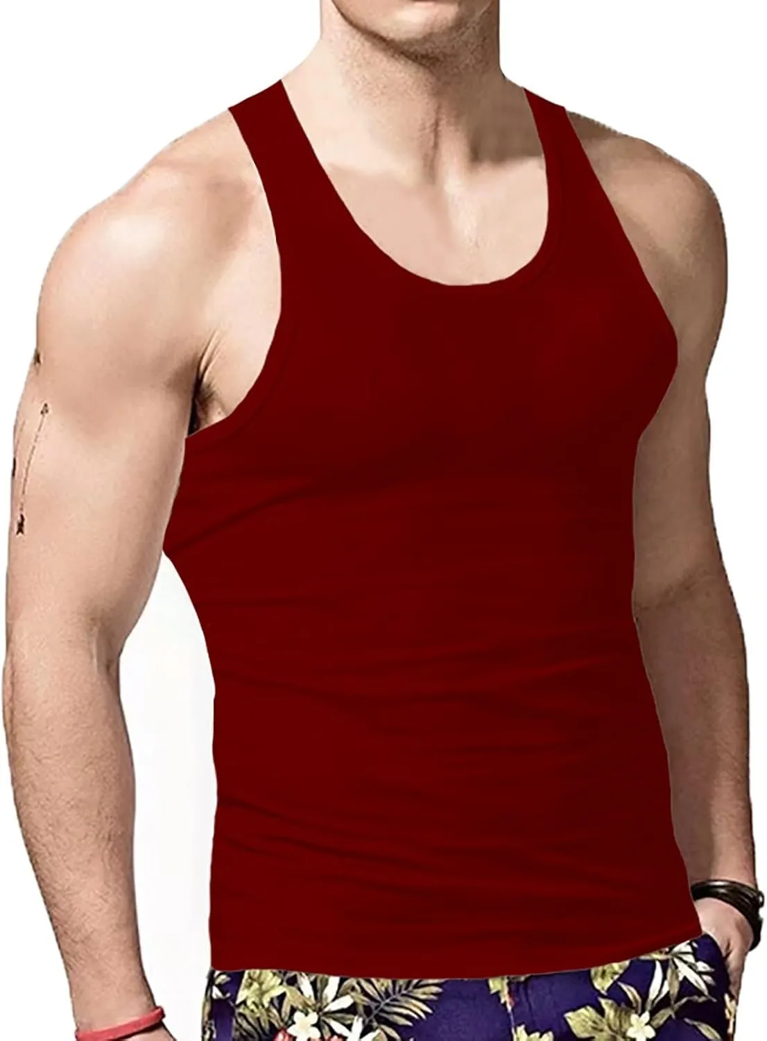 2 Pcs Men's Gym Workout Tank Tops Pack Dry Fit Sleeveless U Neck Gym Shirts Muscle Bodybuilding T Shirts Runing Tank Tops