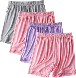 4 Pack Modal Soft Lounge Shorts for Women Plus Size High Waist Casual Sleepwear Bottom Comfy Pajama for Yoga Gym Sleep