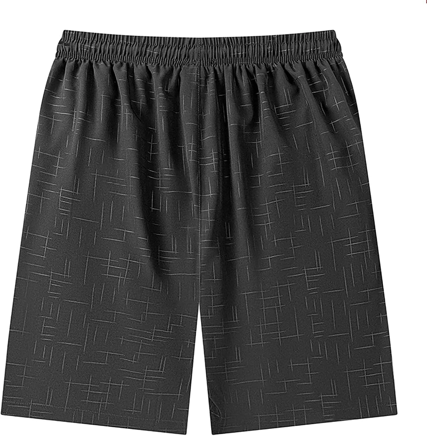 Active Sport Shorts for Men Baggy Bodybuilding Quick Dry Running Shorts Breathable Athletic Short with Zipper Pockets