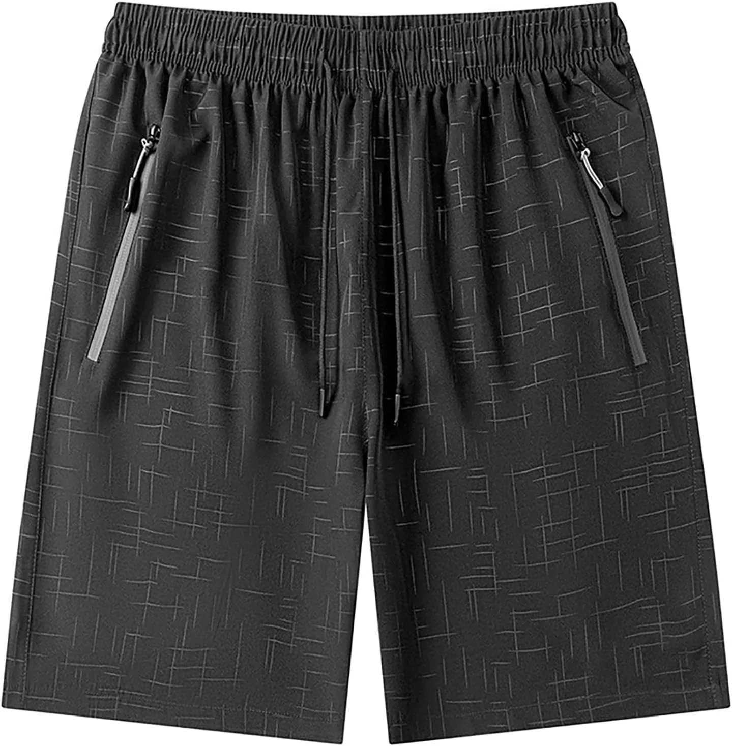 Active Sport Shorts for Men Baggy Bodybuilding Quick Dry Running Shorts Breathable Athletic Short with Zipper Pockets