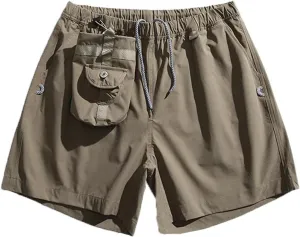 American Retro Workwear Shorts for Men,Summer Athletic Casual Shorts