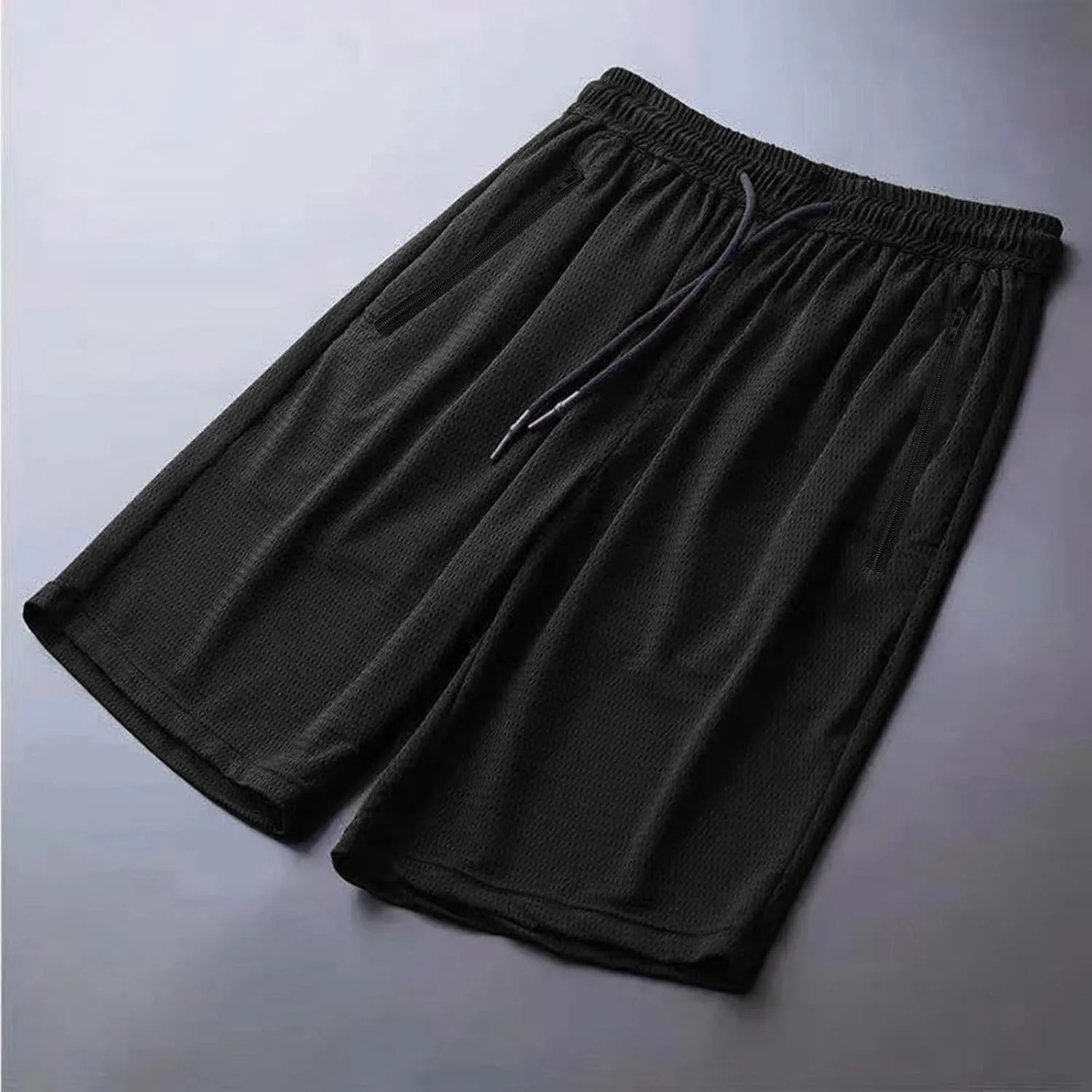 Big and Tall Shorts for Men Casual Breathable Mesh Quick Dry Solid Athletic Short Drawstring Elastic Waist Pants