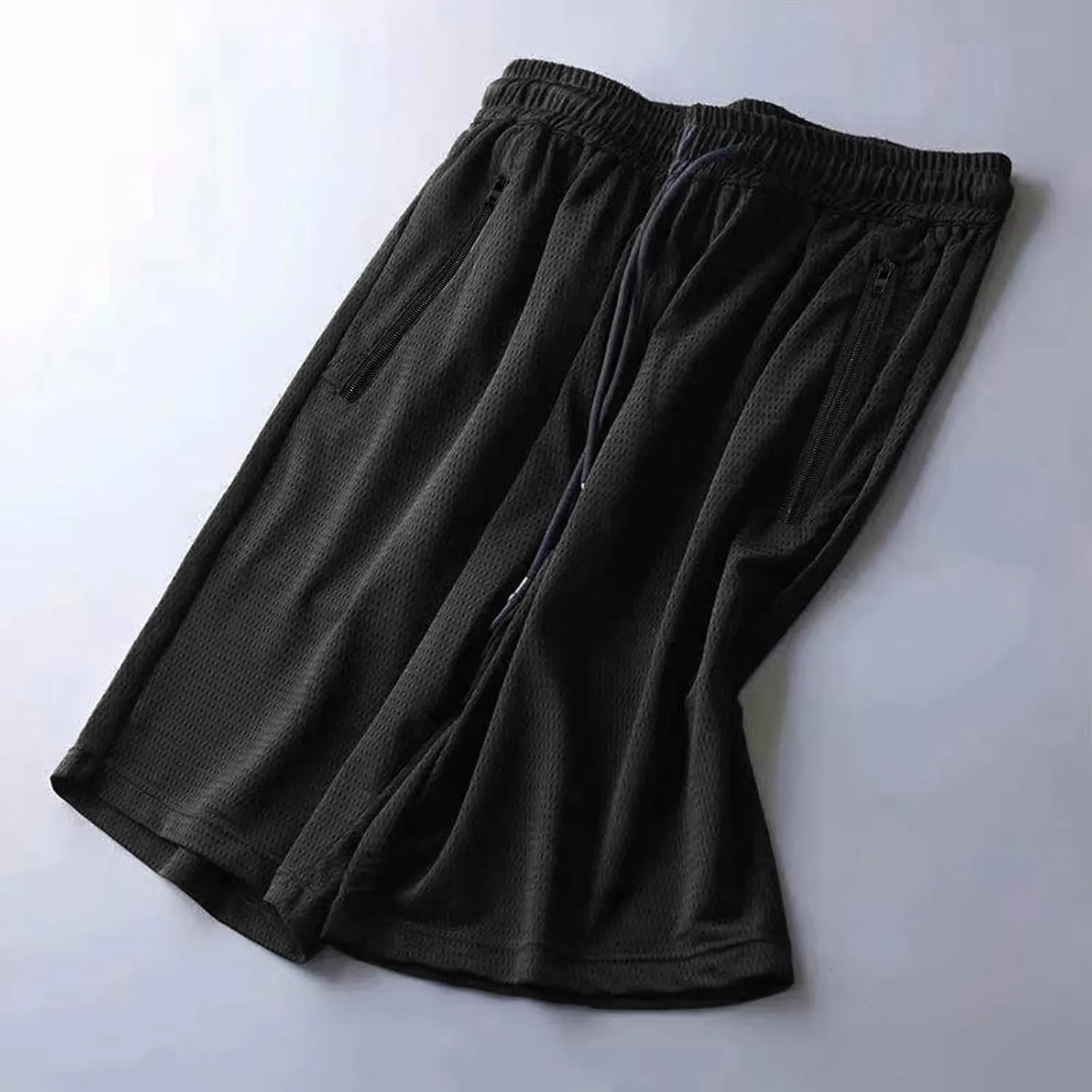 Big and Tall Shorts for Men Casual Breathable Mesh Quick Dry Solid Athletic Short Drawstring Elastic Waist Pants