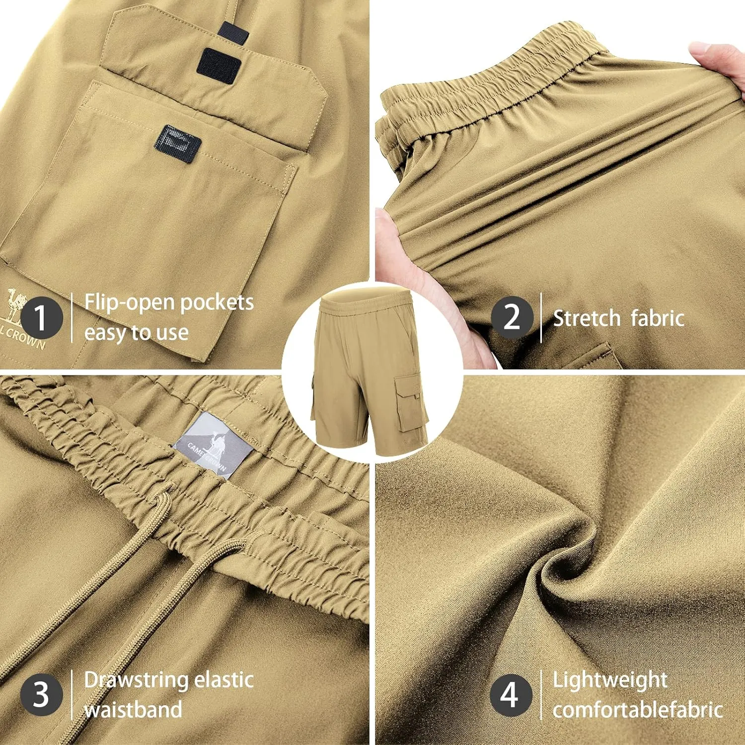 CAMEL CROWN Men's Hiking Cargo Shorts