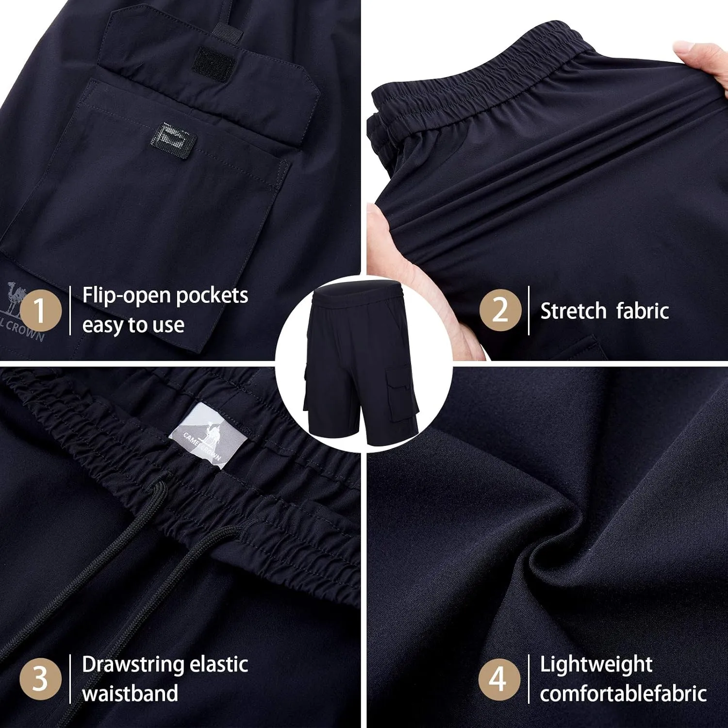 CAMEL CROWN Men's Hiking Cargo Shorts