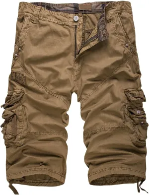 Cargo Pants for Men Relaxed Fit Stretch Retro Tactical Military Shorts Big and Tall Outdoor Hiking Pants with Multi-Pockets