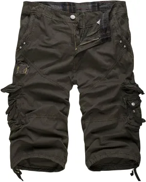 Cargo Pants for Men Relaxed Fit Stretch Retro Tactical Military Shorts Big and Tall Outdoor Hiking Pants with Multi-Pockets