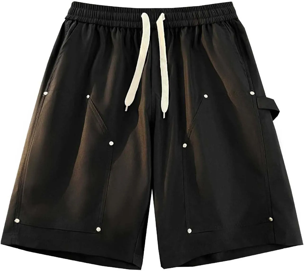 Cargo Shorts for Men Relaxed Fit Elastic Drawstring Shorts Summer Beach Fashion Athletic Outfits with Pockets