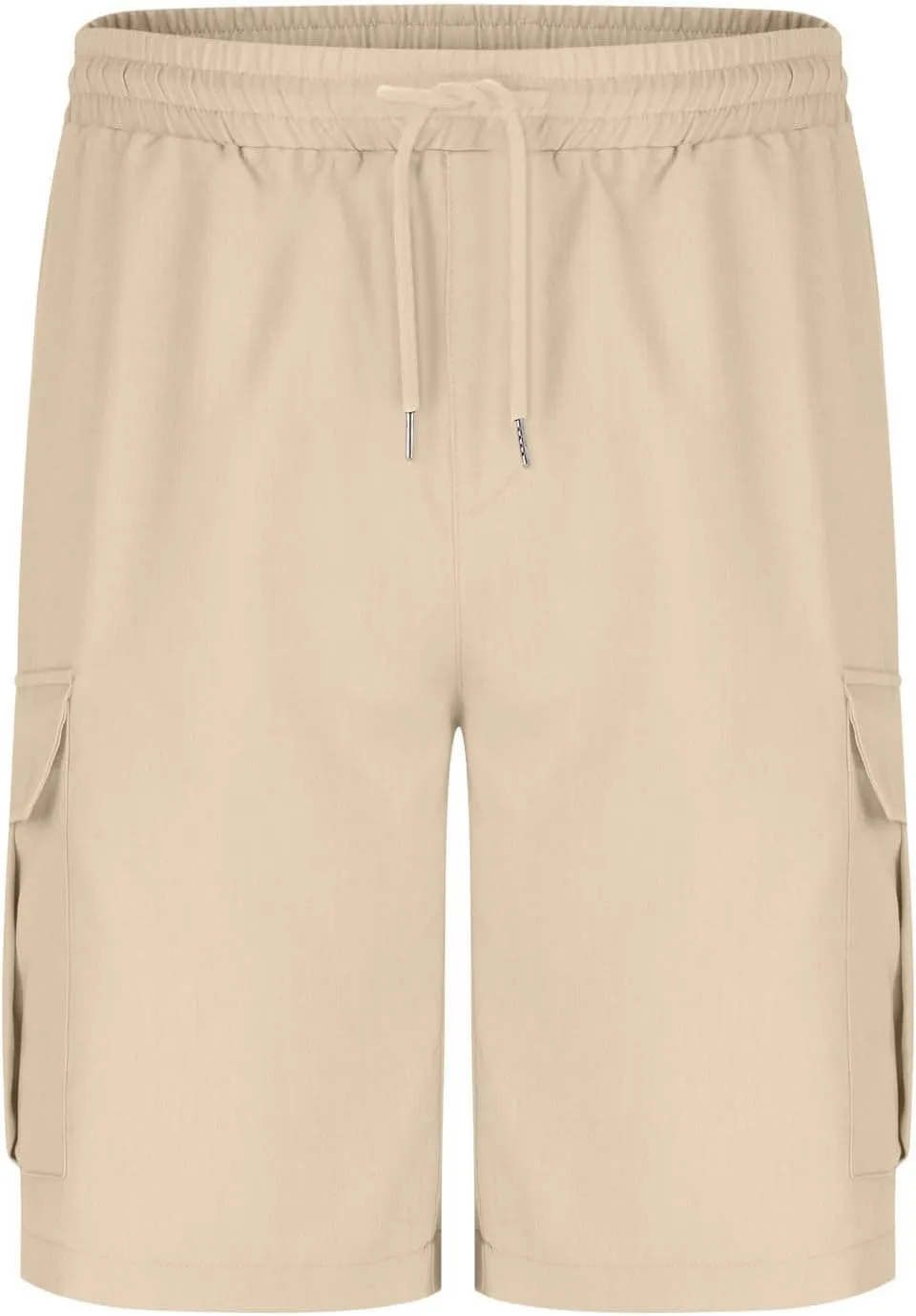 Cargo Shorts for Mens Elastic Waist Lightweight Stretchy Work Shorts Summer Casual Gym Workout Pants with Pockets