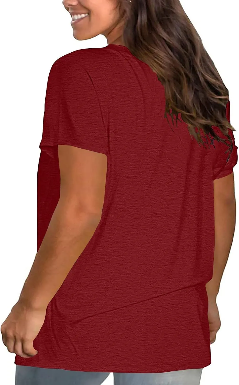 Ceboyel Womens Tshirts Cotton Loose Fit Short Sleeve Summer Blouses Solid Color Causal Tunic Tops Classic Crewneck Tees 2023