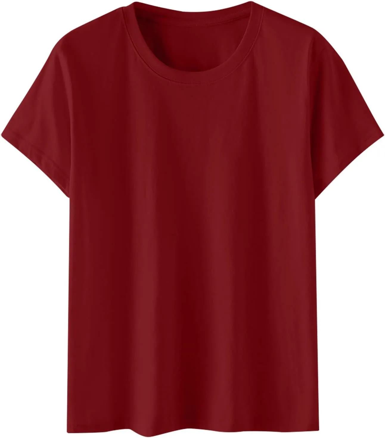 Ceboyel Womens Tshirts Cotton Loose Fit Short Sleeve Summer Blouses Solid Color Causal Tunic Tops Classic Crewneck Tees 2023
