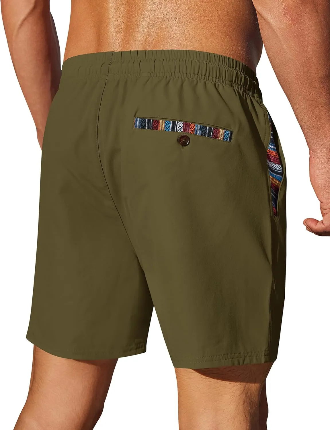 COOFANDY Mens Casual Shorts 5" Elastic Drawstring Shorts Summer Beach Athletic Shorts