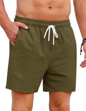 COOFANDY Mens Casual Shorts 5" Elastic Drawstring Shorts Summer Beach Athletic Shorts