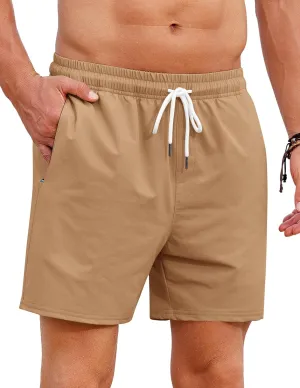 COOFANDY Mens Casual Shorts 5" Elastic Drawstring Shorts Summer Beach Athletic Shorts