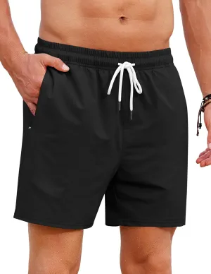 COOFANDY Mens Casual Shorts 5" Elastic Drawstring Shorts Summer Beach Athletic Shorts