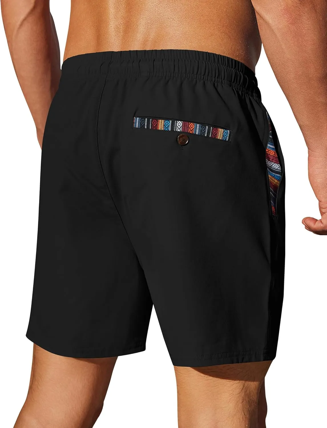 COOFANDY Mens Casual Shorts 5" Elastic Drawstring Shorts Summer Beach Athletic Shorts