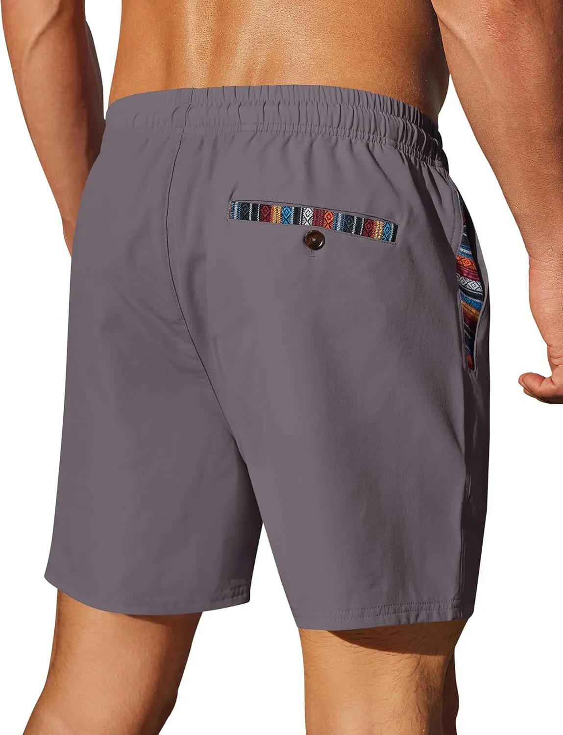 COOFANDY Mens Casual Shorts 5" Elastic Drawstring Shorts Summer Beach Athletic Shorts