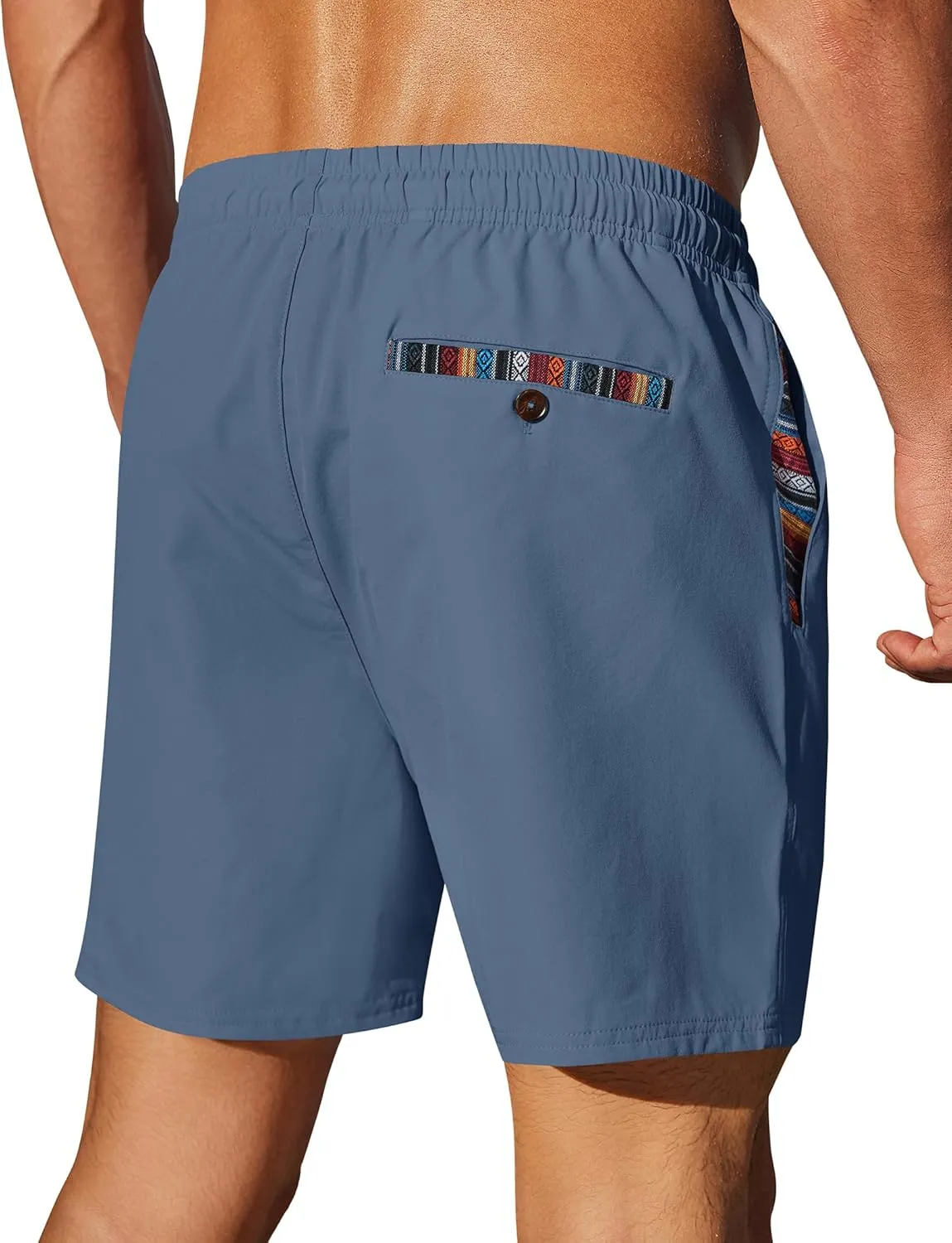 COOFANDY Mens Casual Shorts 5" Elastic Drawstring Shorts Summer Beach Athletic Shorts