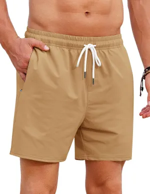 COOFANDY Mens Casual Shorts 5" Elastic Drawstring Shorts Summer Beach Athletic Shorts