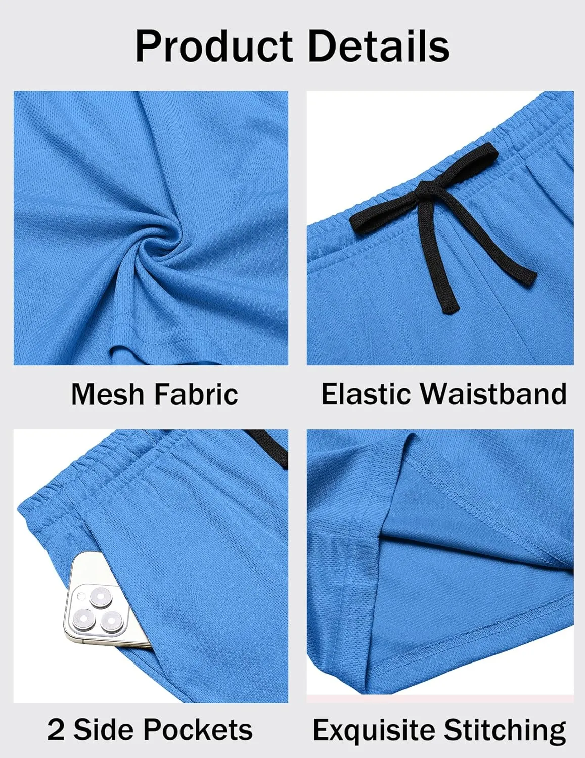 COOFANDY Men's Gym Shorts 3 Pack Mesh Athletic Workout Shorts Lightweight Quick Dry Drawstring Shorts with Pockets