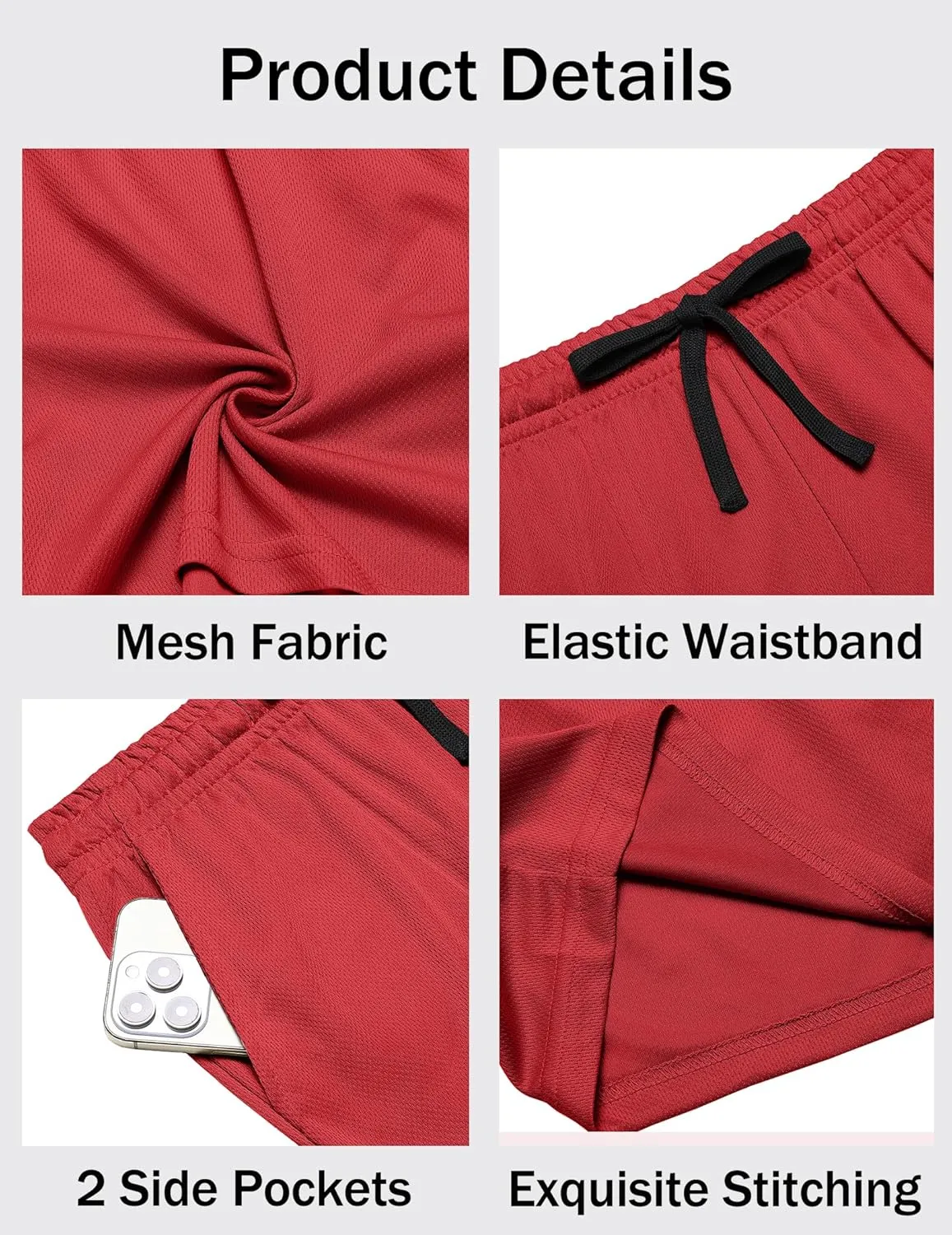 COOFANDY Men's Gym Shorts 3 Pack Mesh Athletic Workout Shorts Lightweight Quick Dry Drawstring Shorts with Pockets