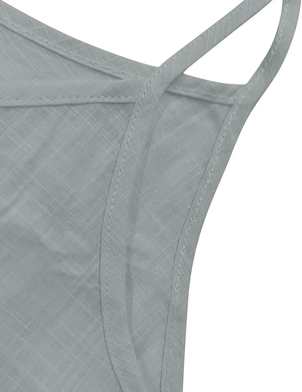 Ctreela Womens Cotton Linen Cami Tank Tops Summer Gauze Layering Camisoles Relaxed Fit Beach Vacation Clothes with Slit