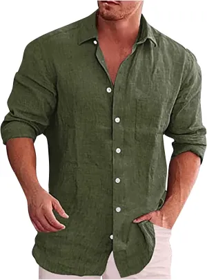 DuDubaby Graphic T Shirt for Mens Fashion Casual Pocket Solid Color Button Long Sleeve Top T Shirt Blouse