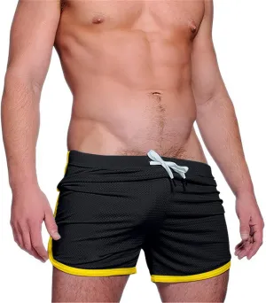Exercise Shorts for Men Breathable Activewear with Drawstring Funny Slim Fit Running Short Shorts Casual Short