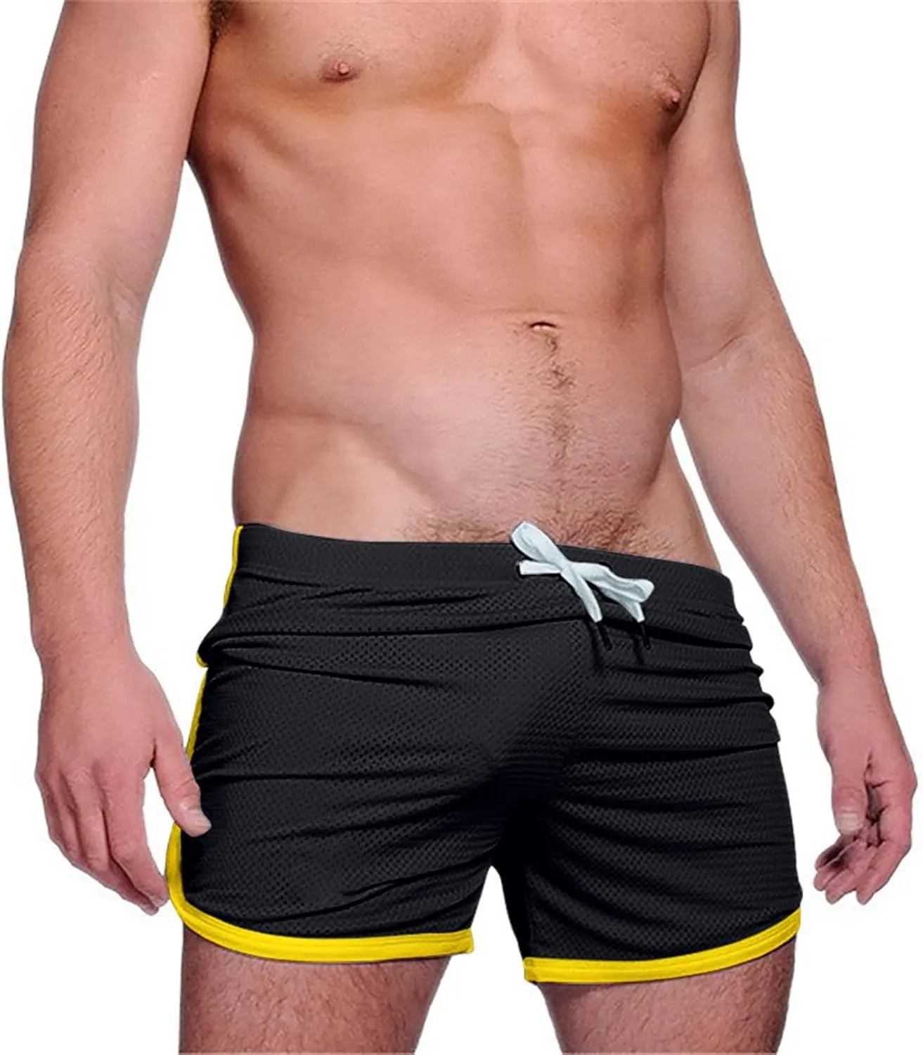 Exercise Shorts for Men Breathable Activewear with Drawstring Funny Slim Fit Running Short Shorts Casual Short