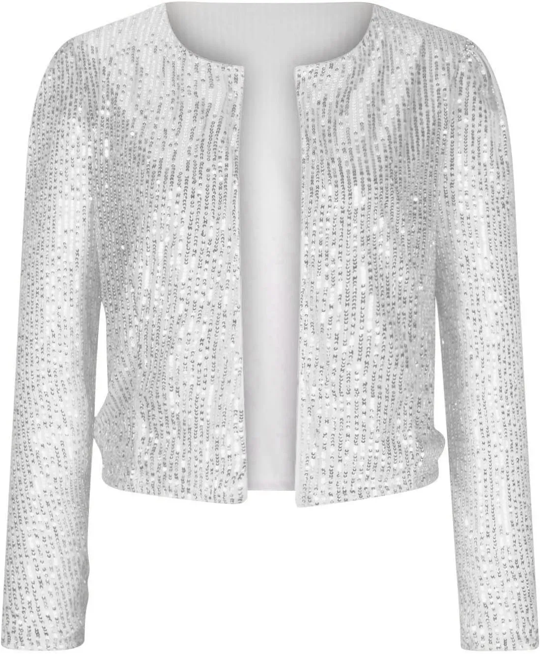 Fashion Sequin Jacket Women's Casual Party Elegant Sparkle Long Sleeve Jackets Glitter Front Zip Blazer Bomber Jacket