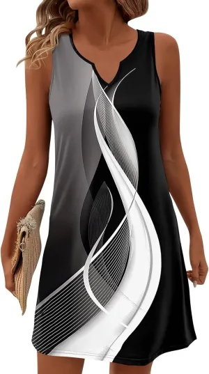 FlekmanArt Women's Tank Nightgown Dresses V Neck Sleepshirts Soft Dress Sleeveless Solid Color Chemise Nightdress S-XXL