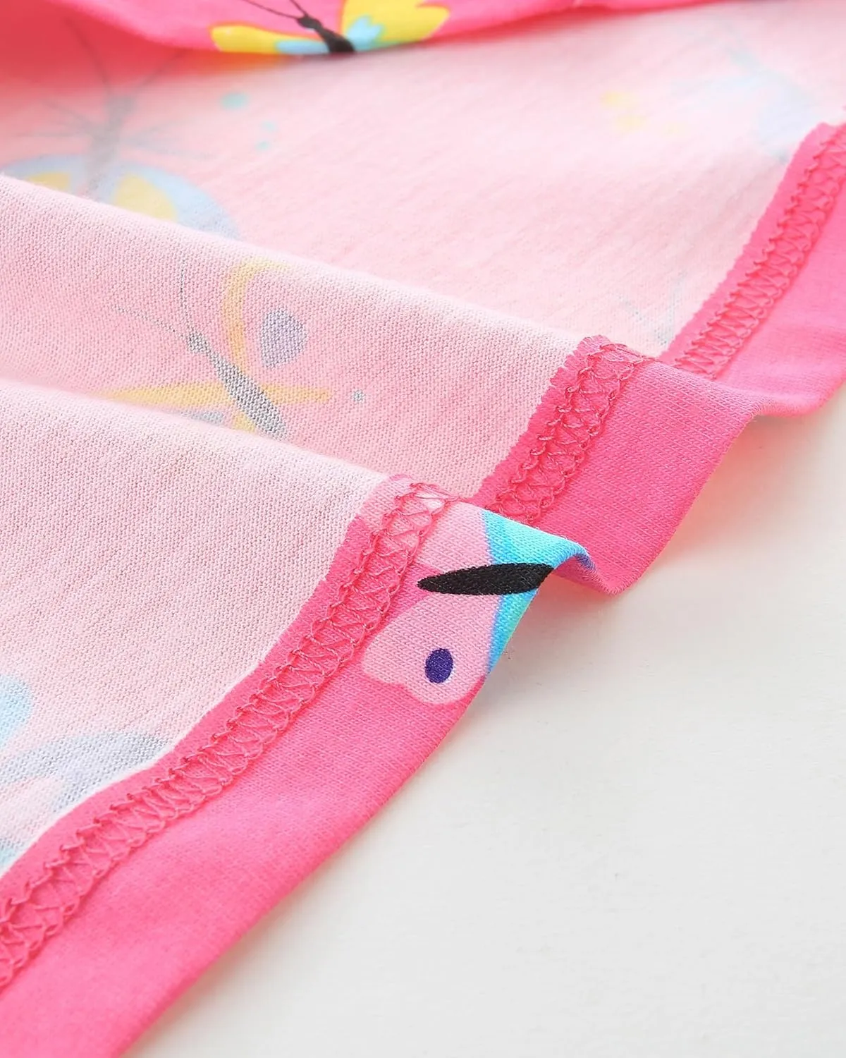 FreeLu Girls Cartoon Appliques Dress Cotton Summer Short Sleeve Dresses Casual Jersey Skirt