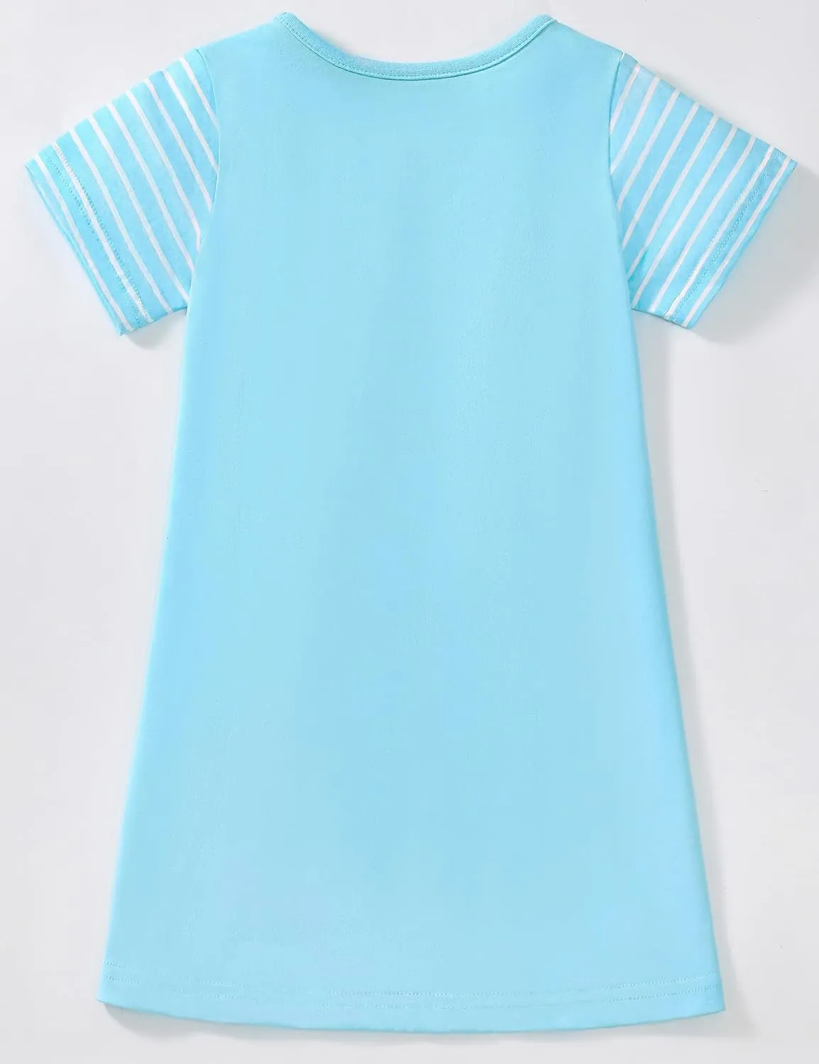 FreeLu Girls Cartoon Appliques Dress Cotton Summer Short Sleeve Dresses Casual Jersey Skirt