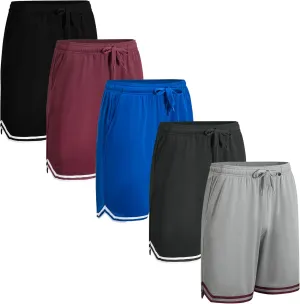 Gary Com Men's 4/5 Packs Basketball Shorts for Men Lightweight Athletic Running Quick Dry Activewear Shorts with Deep Pockets
