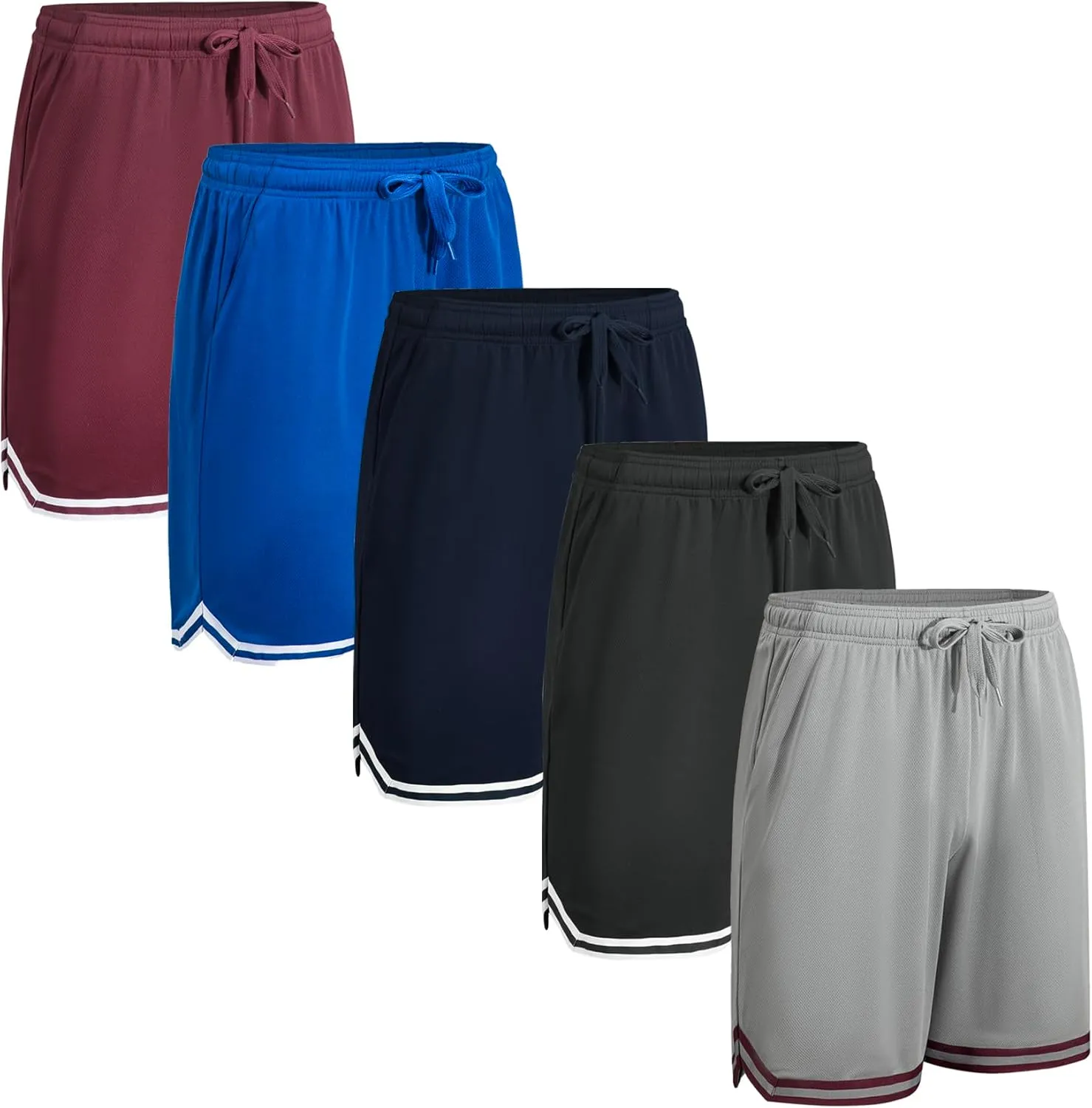 Gary Com Men's 4/5 Packs Basketball Shorts for Men Lightweight Athletic Running Quick Dry Activewear Shorts with Deep Pockets