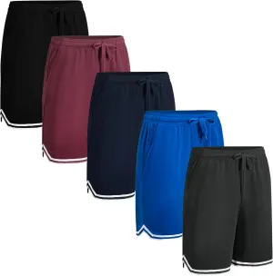 Gary Com Men's 4/5 Packs Basketball Shorts for Men Lightweight Athletic Running Quick Dry Activewear Shorts with Deep Pockets