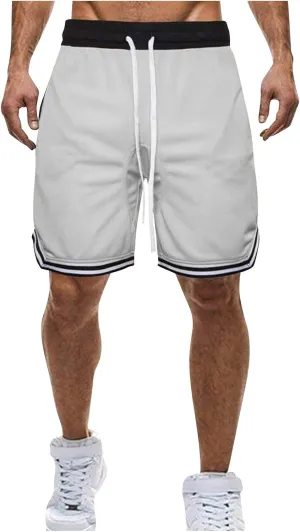 Gym Shorts Men Workout Quick Dry Mesh Basketball Shorts Active Performance Running Athletic Shorts with Zipper Pocket