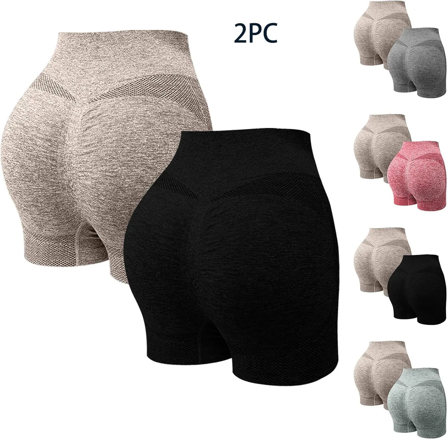 Gym Shorts Women 2025 Summer Elastic High Waist Workout Pants 2 Piece Quick-Drying Yoga Running Fitness Short Pant