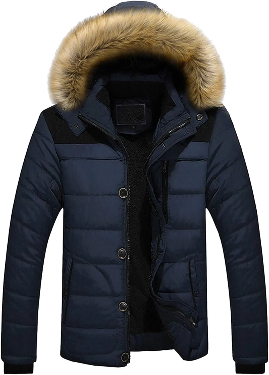 Heavyweight Puffer Jacket for Men Parka Winter Coat with Hooded Warm Thicken Ski Coat Big and Tall Anorak Jackets