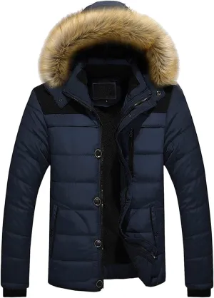 Heavyweight Puffer Jacket for Men Parka Winter Coat with Hooded Warm Thicken Ski Coat Big and Tall Anorak Jackets