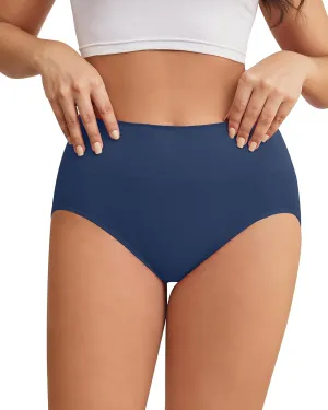 Hibluco Women Underwear High Waist Stretch Briefs Soft Underpants Ladies Full Coverage Panties