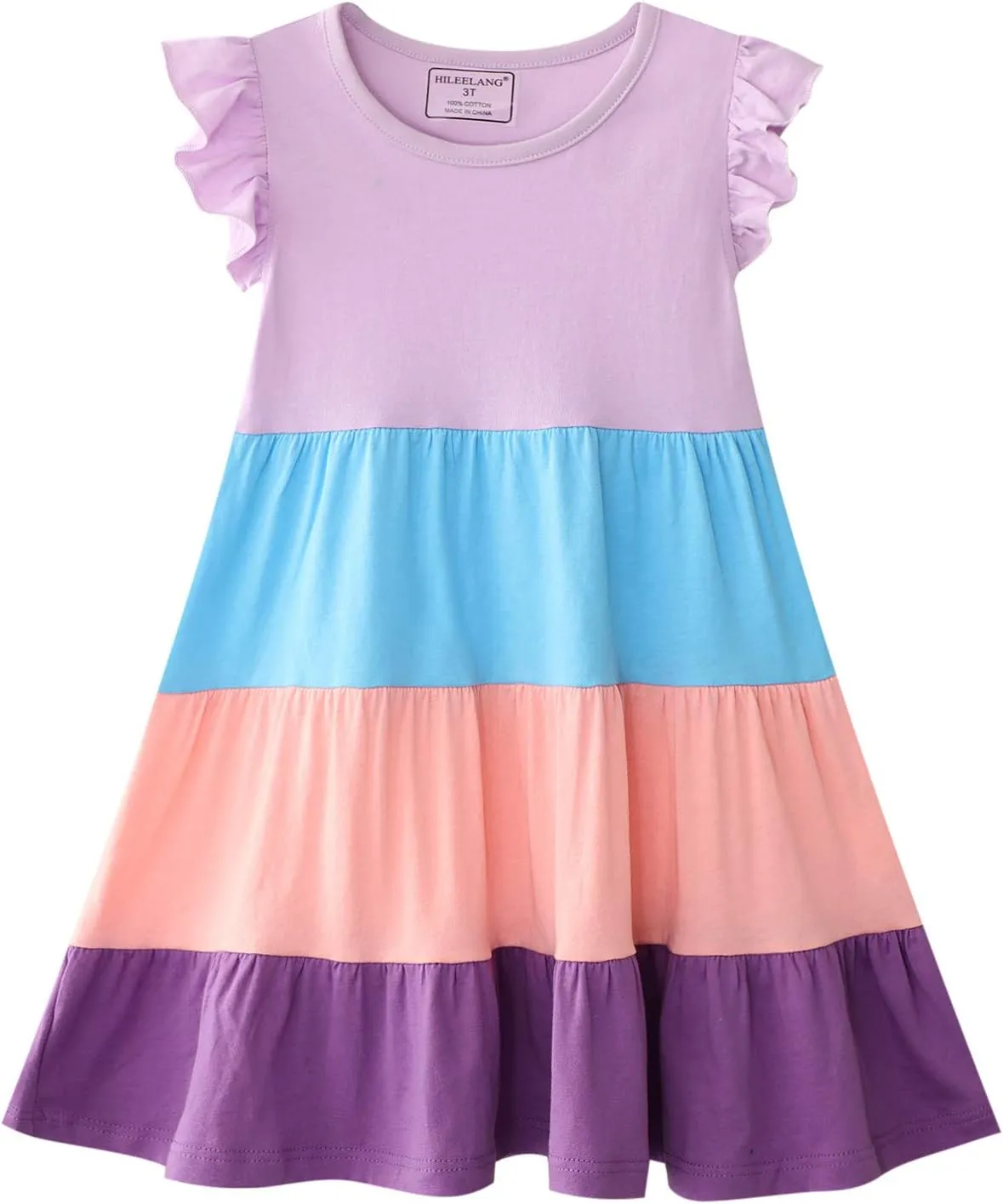 HILEELANG Little Girls Short Sleeve Dresses