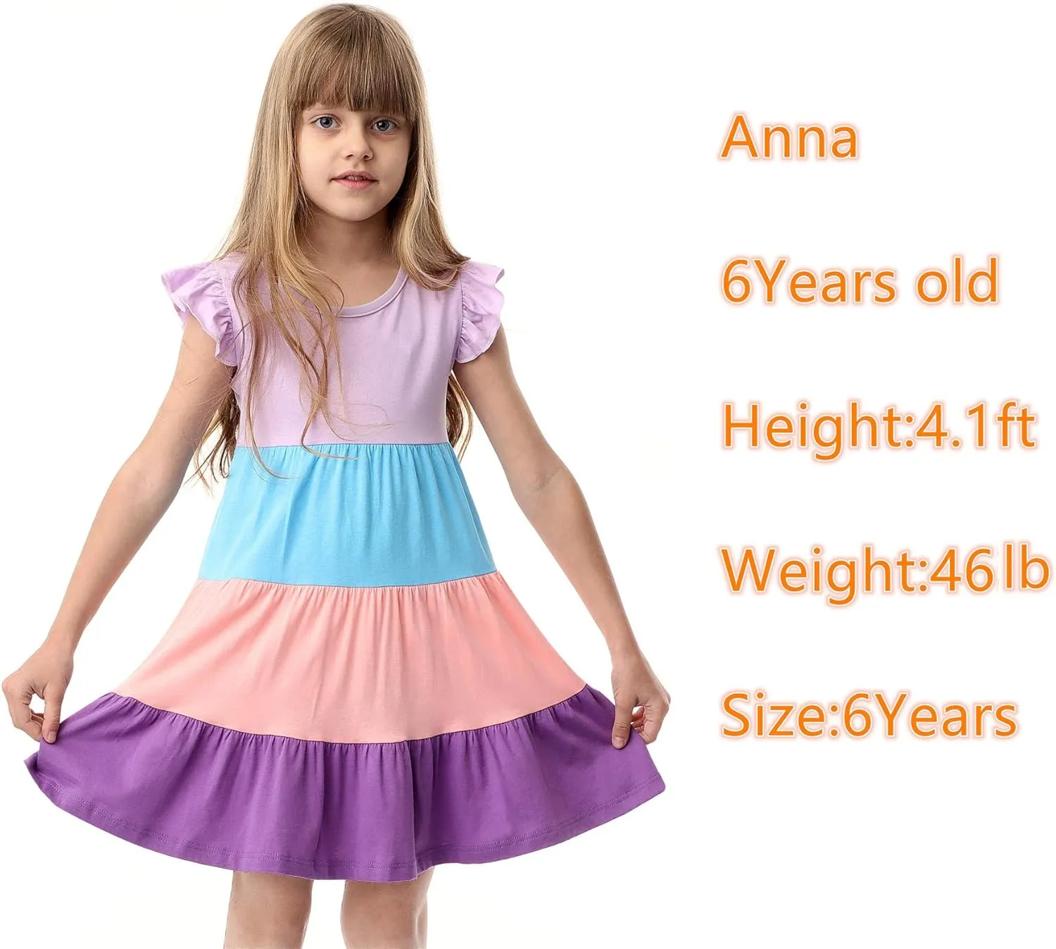 HILEELANG Little Girls Short Sleeve Dresses