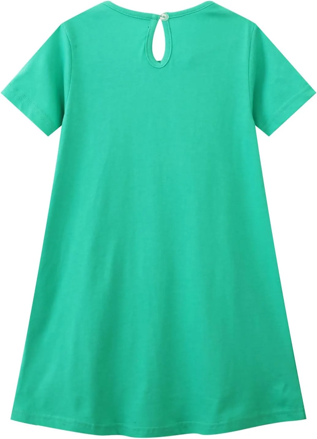 HILEELANG Toddler Little Girls Short Sleeve Dresses Easter Summer Cotton Casual Basic Jersey Shirt Sundress