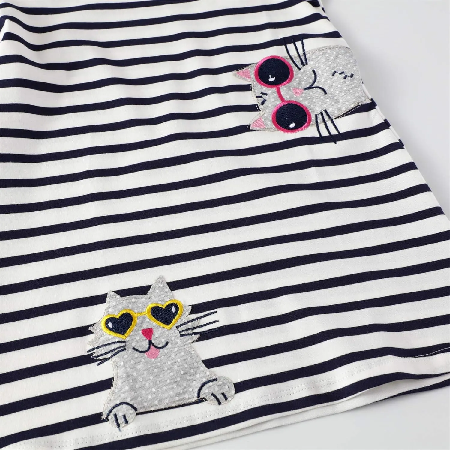 HILEELANG Toddler Little Girls Short Sleeve Dresses Easter Summer Cotton Casual Basic Jersey Shirt Sundress