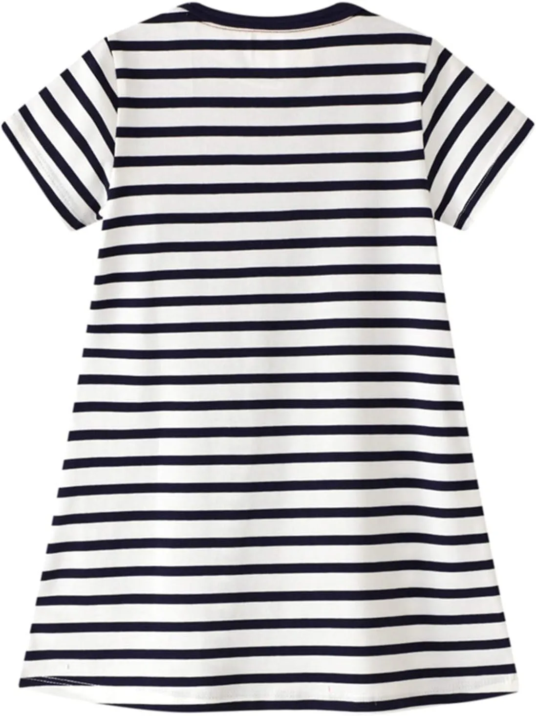 HILEELANG Toddler Little Girls Short Sleeve Dresses Easter Summer Cotton Casual Basic Jersey Shirt Sundress