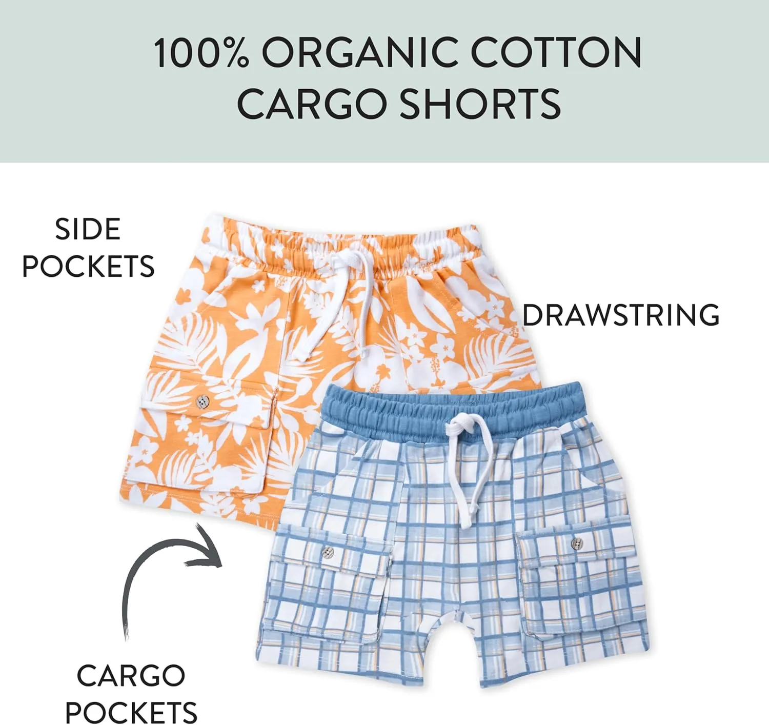 HonestBaby 2-Pack Cargo Shorts