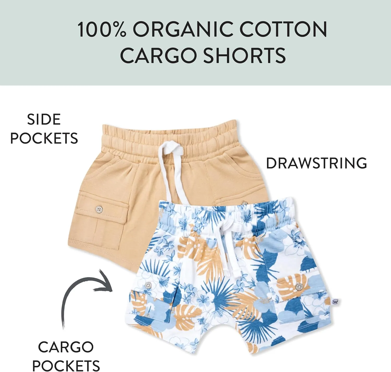 HonestBaby 2-Pack Cargo Shorts