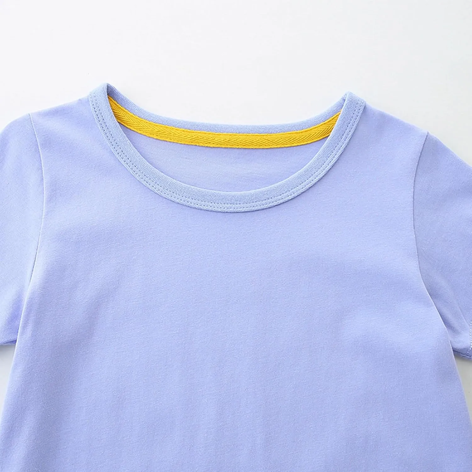 KISSOURBABY Little Girls Soft Summer Cotton Short Sleeve Dresses T-Shirt Casual Cartoon Dress